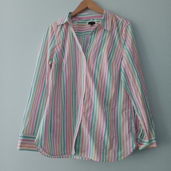 Talbots Pastel Striped Button-Up Shirt M - Picture 2 of 6